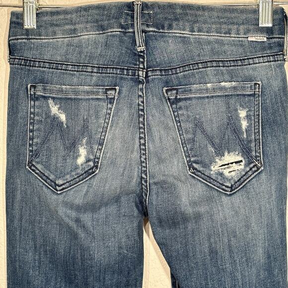 MOTHER The Looker Ankle Fray Jeans Size 25 Distressed Denim Naughty Intentions - Picture 1 of 16